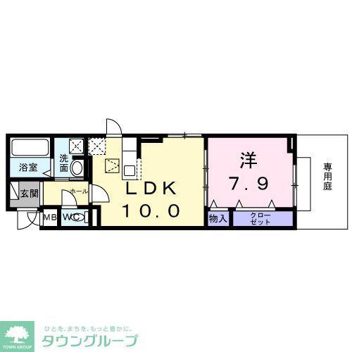カーサ ソラティオ(1LDK/1階)の間取り写真