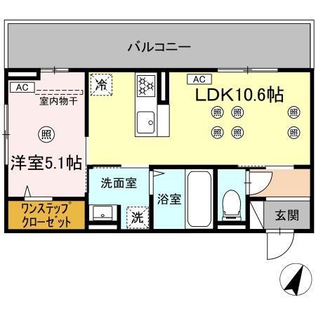 ザ スターリング シンホカ(1LDK/3階)の間取り写真