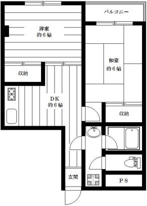 シティパル吉祥寺(2DK/3階)の間取り写真
