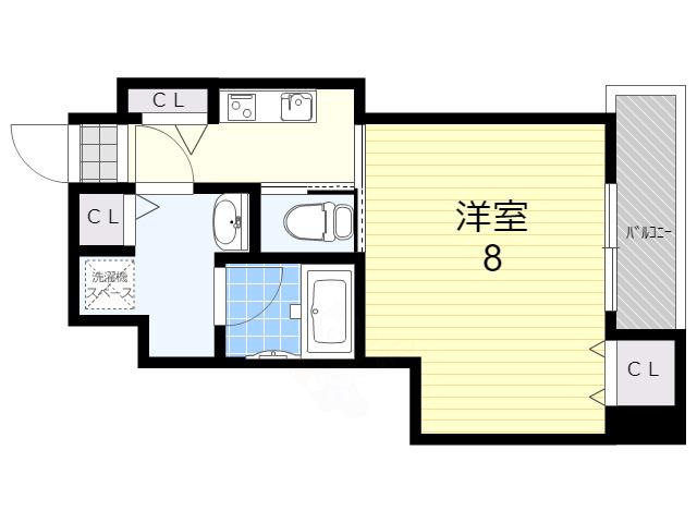 ブラン花園町(1K/5階)の間取り写真