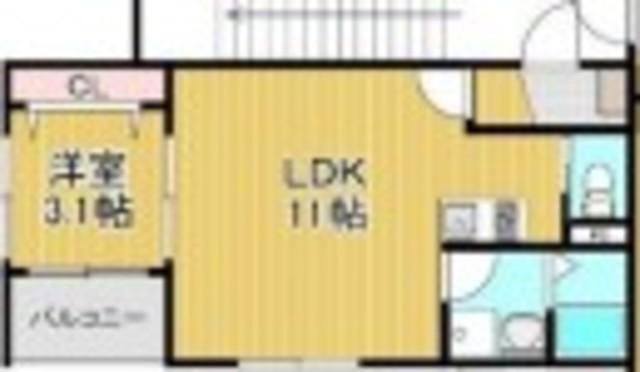 グランアクシス(1LDK/2階)の間取り写真