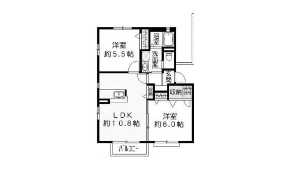 シャーメゾンはたやま(2LDK/2階)の間取り写真