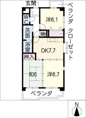 メゾン・ド・ルポ(3DK/2階)の間取り写真