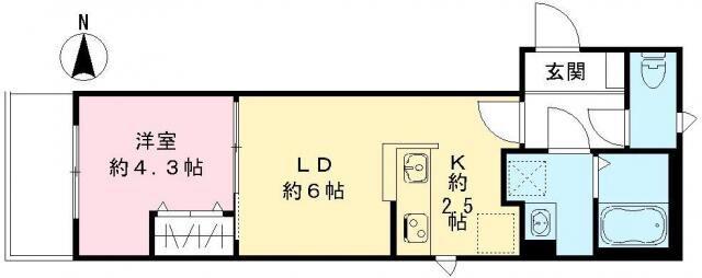 AOAKUA(1LDK/3階)の間取り写真