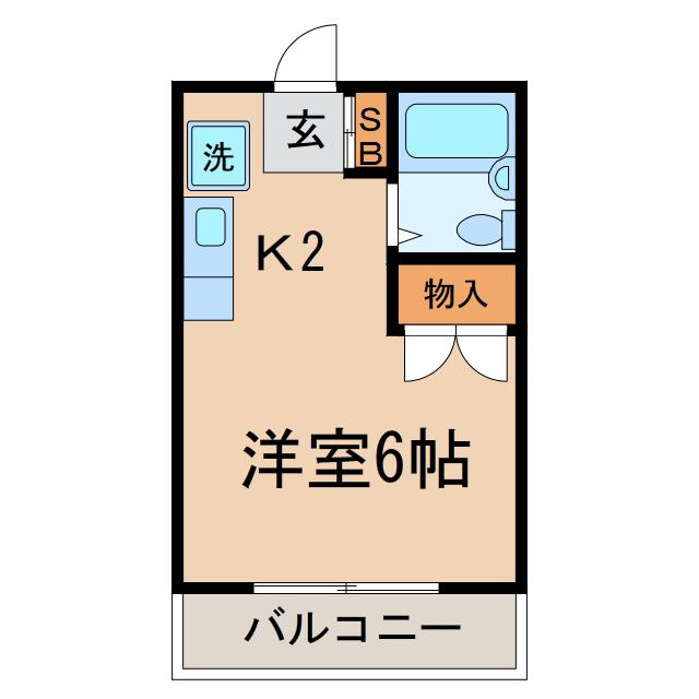 ラガーディア保土ヶ谷(1K/2階)の間取り写真