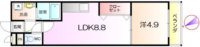 フジパレス堺大浜5番館(1LDK/3階)の間取り写真