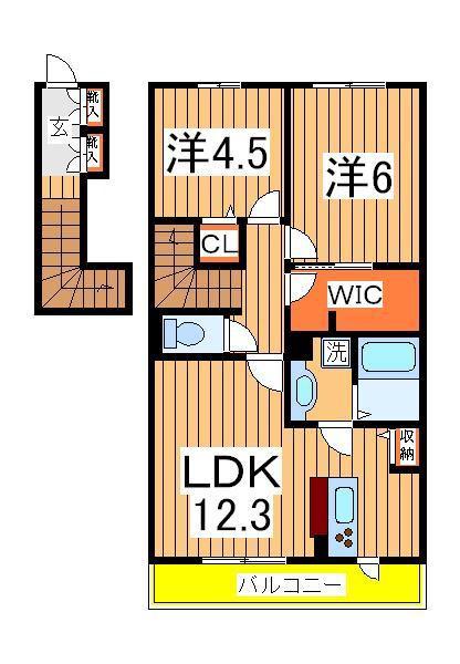 ブリエⅡ(2LDK/2階)の間取り写真