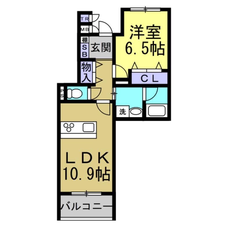 東浦ガーデンヒルズ桜タワー(1LDK/4階)の間取り写真