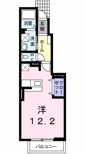 ヴィラ・アニメート(ワンルーム/1階)の間取り写真