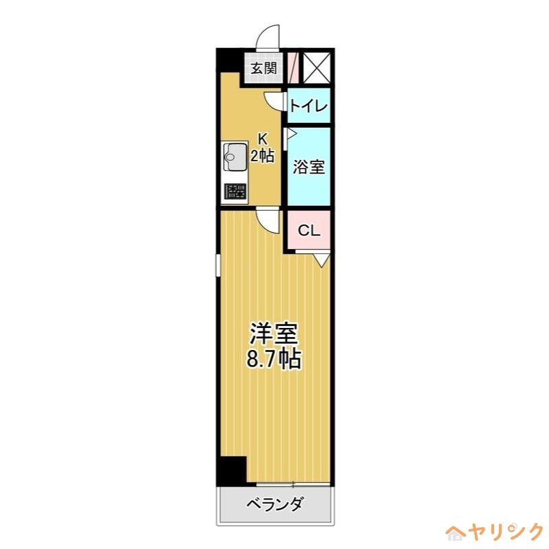 エクセル長池(1K/1階)の間取り写真