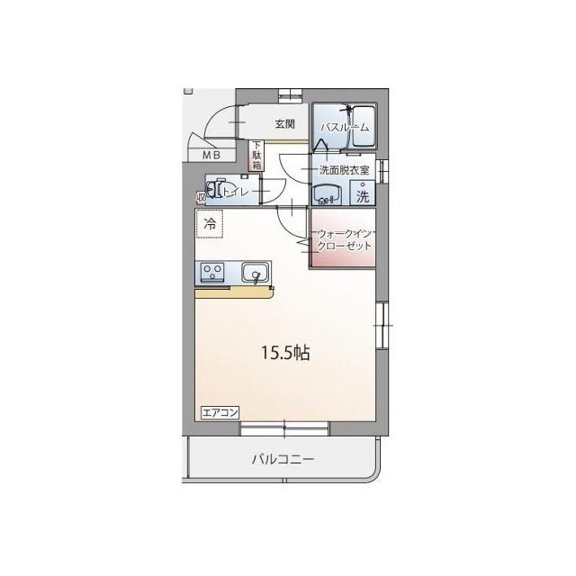クレールコート堂庭(ワンルーム/4階)の間取り写真