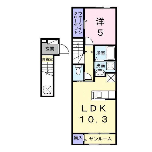 エネルジコ(1LDK/2階)の間取り写真