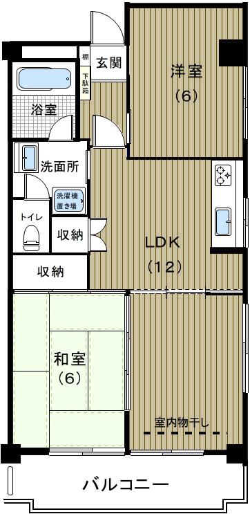 ニュー藤ハイツ(2LDK/5階)の間取り写真
