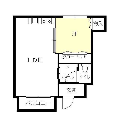 コンフォルトプラス(1LDK/1階)の間取り写真