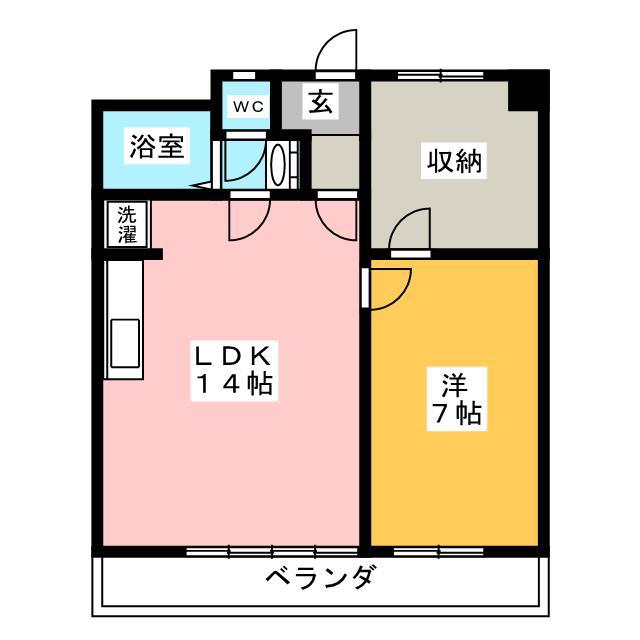 OPUS4(1SLDK/3階)の間取り写真