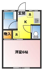 国際ハイツ(1K/2階)の間取り写真
