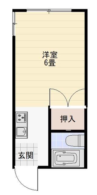 薬師ハイツ(ワンルーム/1階)の間取り写真