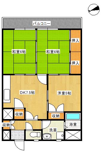 ホワイトキャッスル(3LDK/4階)の間取り写真