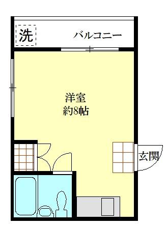 ハイネスフジ(ワンルーム/4階)の間取り写真