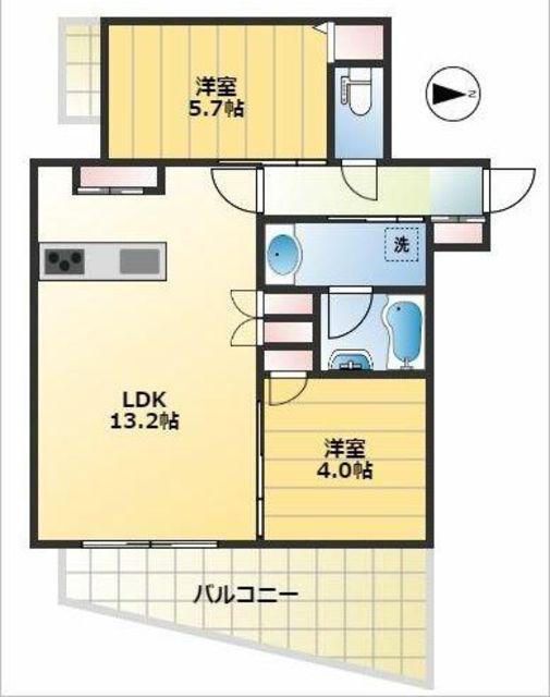 ルジェンテ新中野(2LDK/8階)の間取り写真