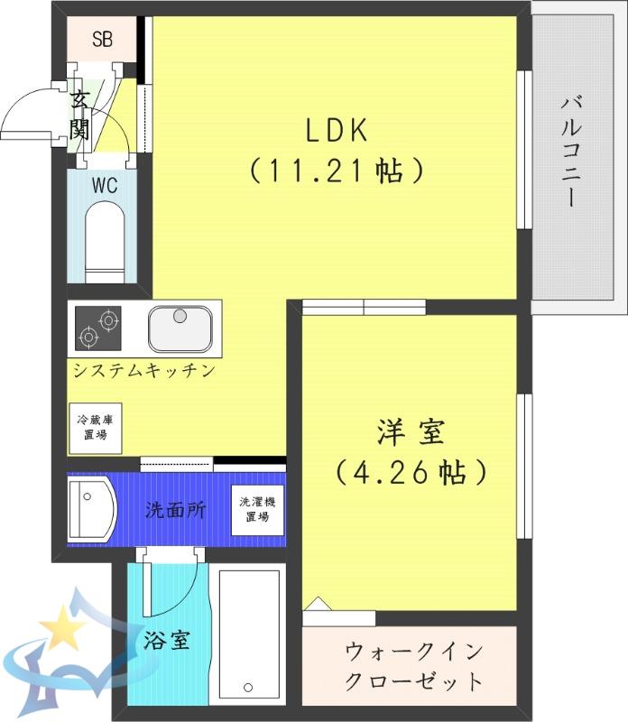 SーRESIDENCE西町(1LDK/5階)の間取り写真