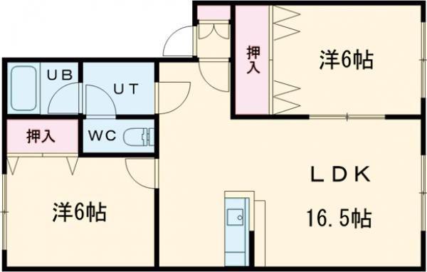 レストはまなす中野通(2LDK/2階)の間取り写真