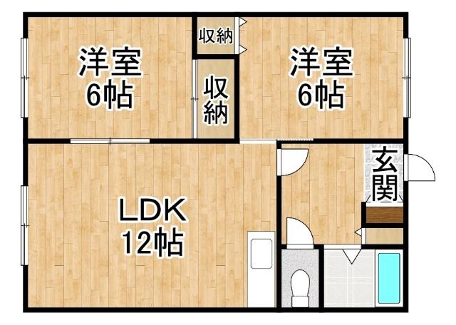 レラコート(2LDK/3階)の間取り写真