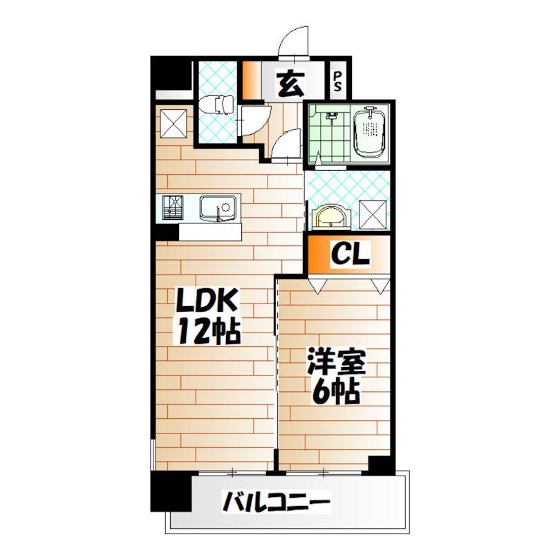 パークサイドヴィラ(1LDK/6階)の間取り写真