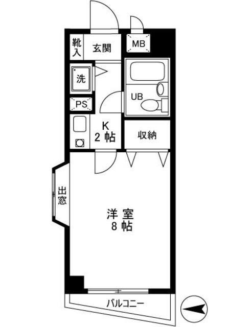 ライオンズマンション立石第2(1K/5階)の間取り写真