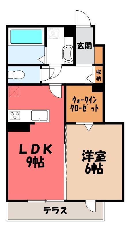 RESIDENCE歌川町 B棟(1LDK/1階)の間取り写真