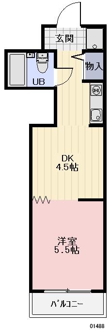 ビクトワール望が丘(1DK/1階)の間取り写真