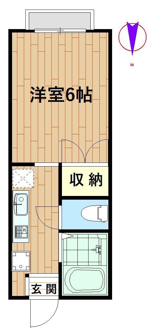 パールハイツ元住吉(1K/1階)の間取り写真