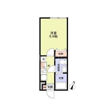 ブランノワール小岩(1K/3階)の間取り写真