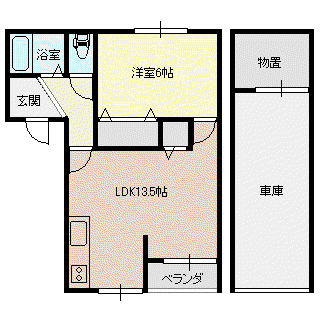 メゾン プリオール(1LDK/2階)の間取り写真