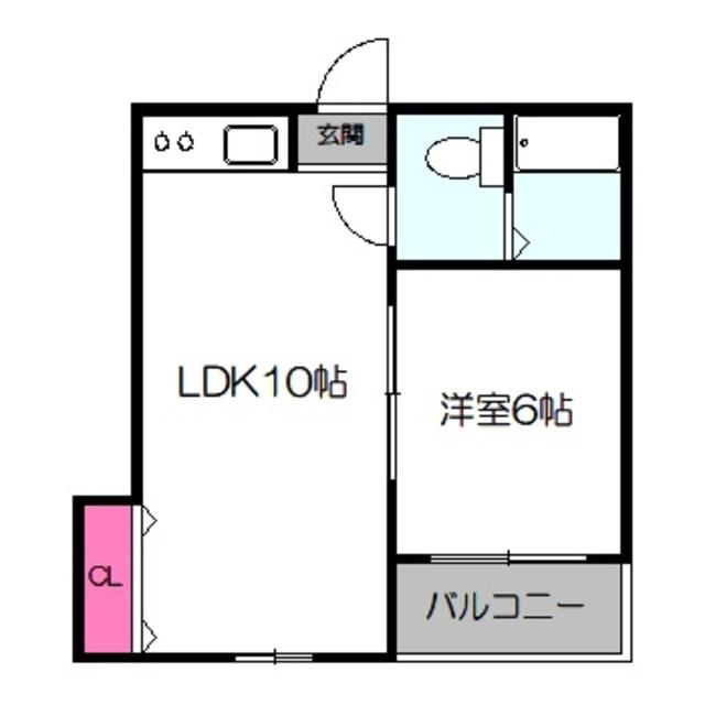 メゾンロータリ-(1LDK/4階)の間取り写真