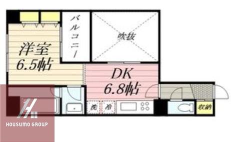 ZEUS桜川プレミアム(1DK/10階)の間取り写真