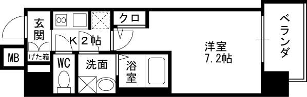 アドバンス西梅田IIIエミネンス(1K/9階)の間取り写真