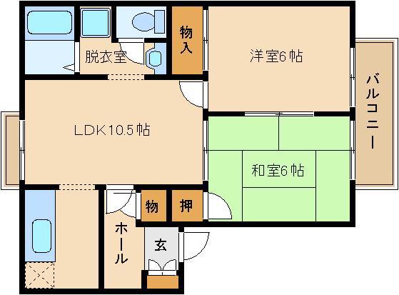 YSハイツ(2LDK/1階)の間取り写真