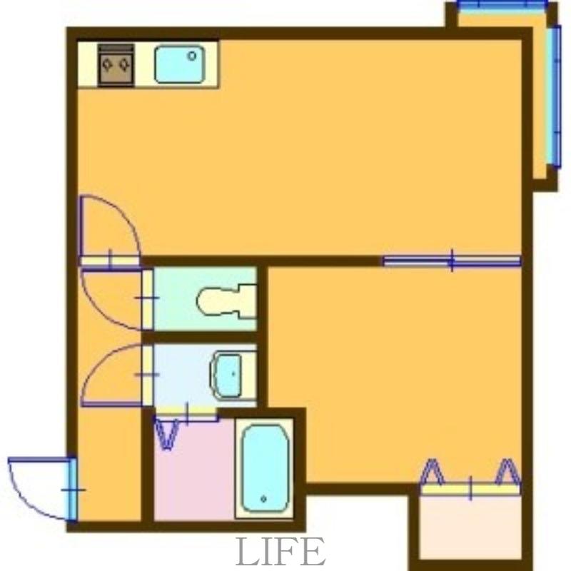グリーンヒル月寒(1LDK/1階)の間取り写真