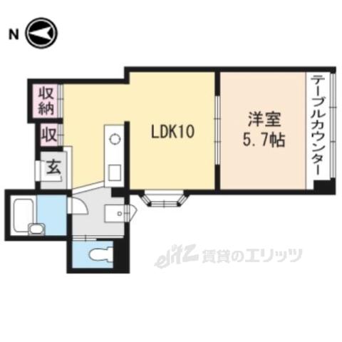 星の子六角ビル(ワンルーム/4階)の間取り写真