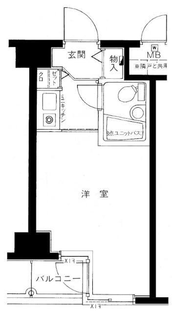 ホーユウコンフォルト蒲田(ワンルーム/3階)の間取り写真