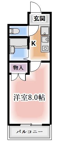 クレセントM浮島(1K/1階)の間取り写真