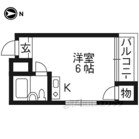マンショングリーン(ワンルーム/3階)の間取り写真