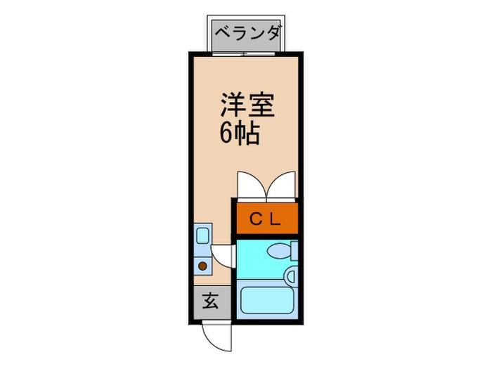 プティメゾン花屋敷(ワンルーム/1階)の間取り写真