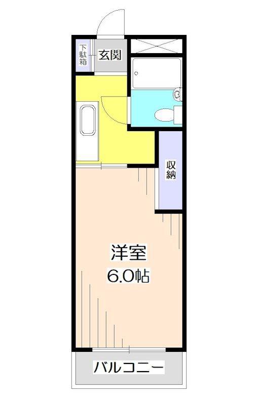 ジュネス狭山台(1K/3階)の間取り写真