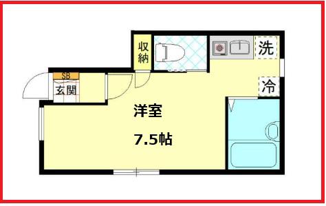 ケーハウス北小岩(ワンルーム/1階)の間取り写真