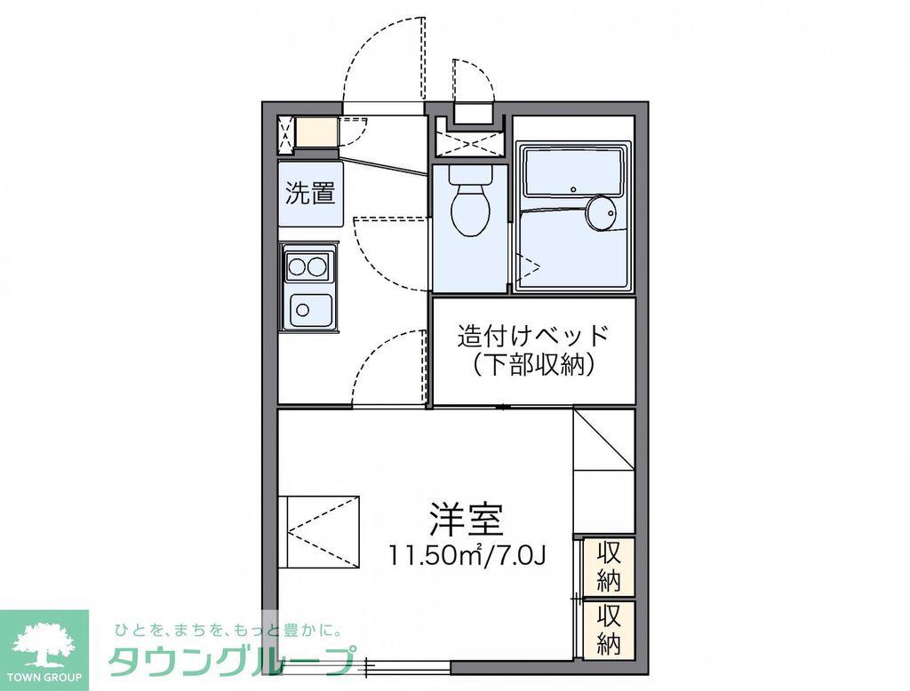 レオパレスクルンテープA(1K/2階)の間取り写真