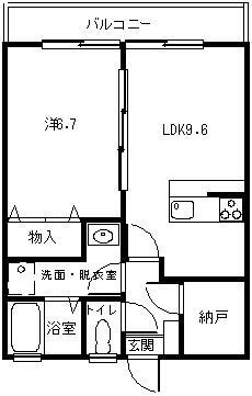 ウエーブハウス(1LDK/1階)の間取り写真