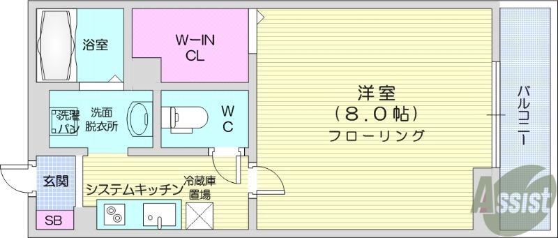 D-ROOM土樋(1K/2階)の間取り写真