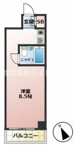 ダイアパレス東神田(ワンルーム/6階)の間取り写真